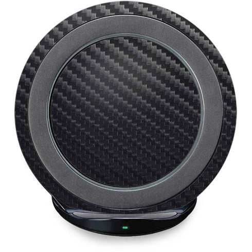 Black Carbon Fiber Specialty Texture Material Fast Charge Wireless Charging Stand Skin